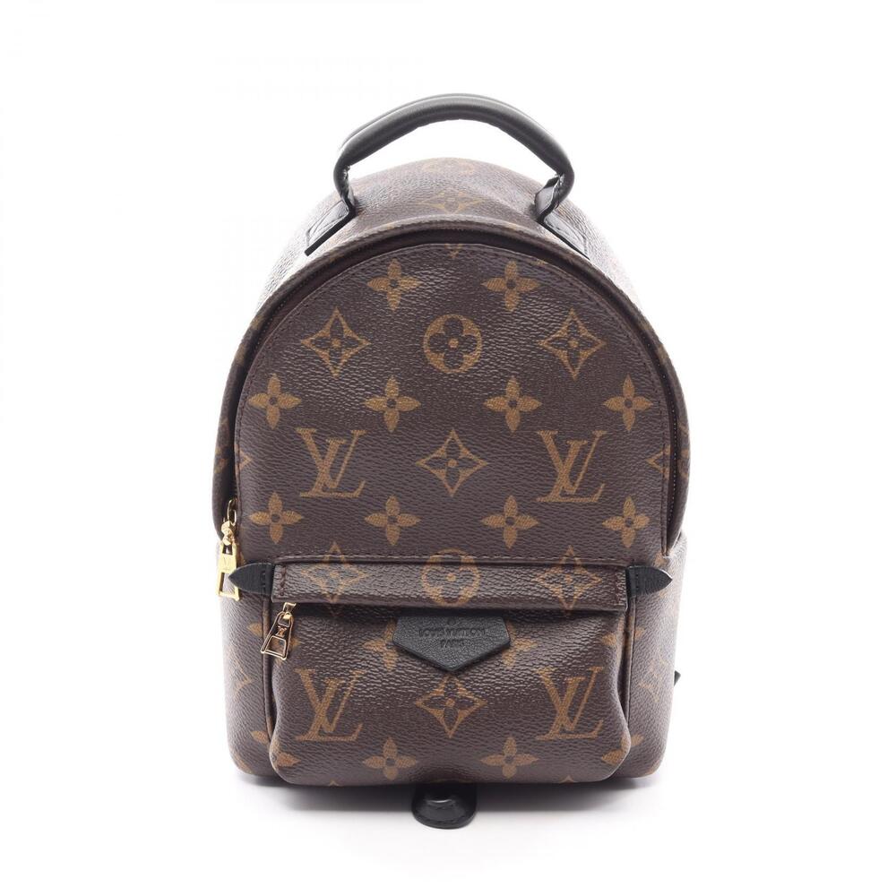 Louis Vuitton Palm Springs Backpack Rucksack Canvas Leather Monogram Black Brown